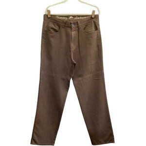 Tommy Bahama mens 34 Brown relaxed Tencel pants 33” Inseam Excellent #CH22C